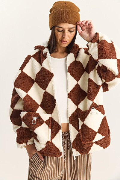 Hiccup LUCCI Oversized Diamantno Modeli Plush Jacket