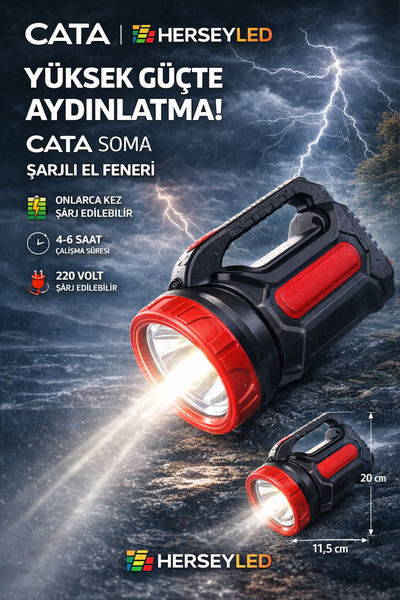 Cata (CT-9952) SOMA ŞARJLI EL FENERİ