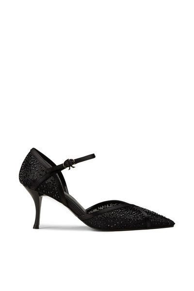 Deery Women's Black Transparent Heeled Shoes