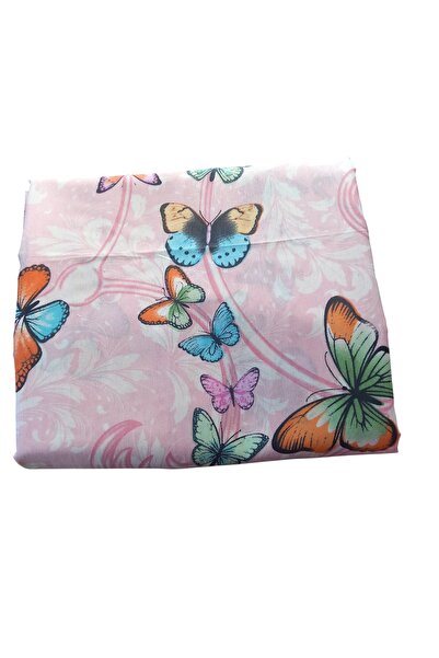 VIKI DISAIN Bed Sheet 240x250 Pink Butterflies – Cotton, Handmade