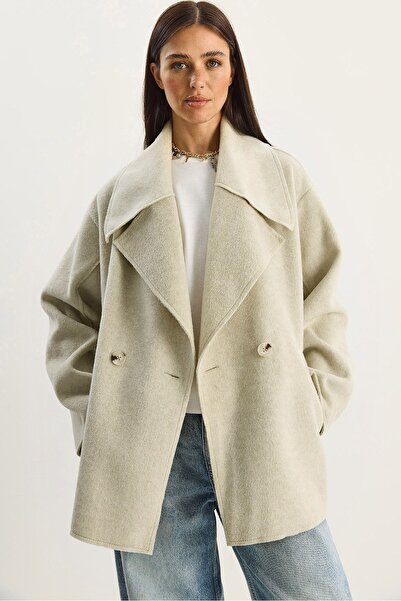 Hiccup LUCCI oversized jacket with buttons and jacket collar