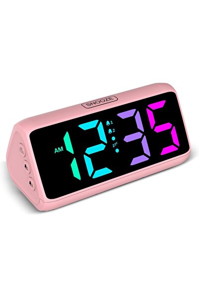 Netzu Loud Alarm Clock for Heavy Sleepers, RGB Alarm Clocks for Bedrooms Seni...
