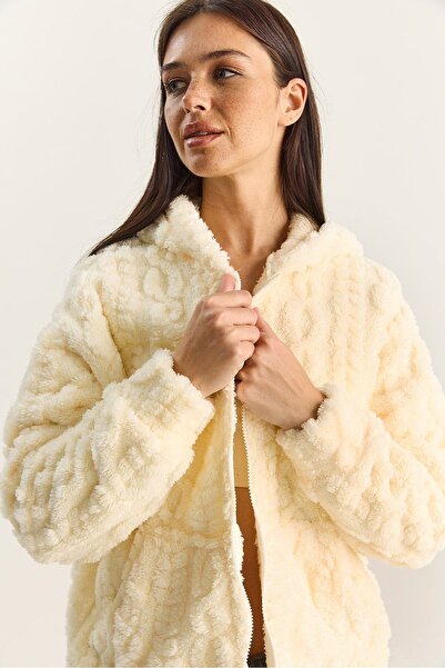 Hiccup Textured knitted cardigan with Hooded and zipper LUCCI