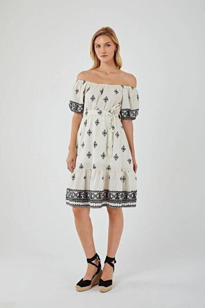 Hiccup Mixray Floral Off Shoulder Midi Dress