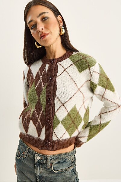 Hiccup LUCCI ribbed knitted cardigan with button closure