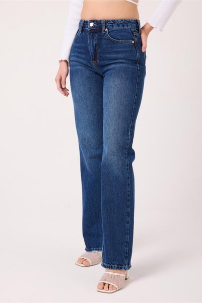 Ucajean Uca Jean Women's High Waist Straight Leg Blue Jean Pants