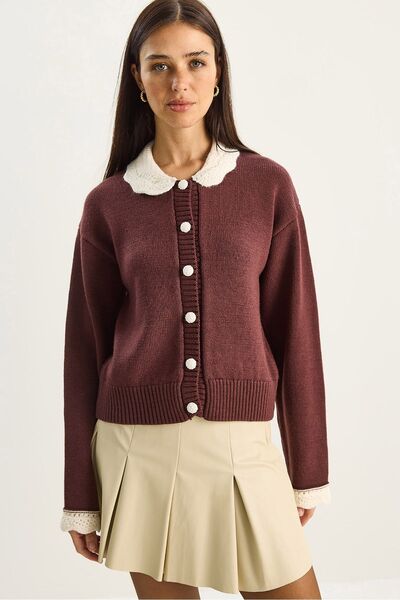 Hiccup LUCCI chunky rib knit cardigan with button closure