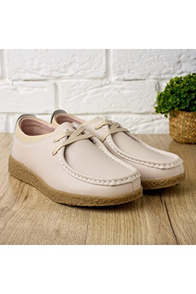 Matstar Women's Genuine Leather Lace-up Moccasins, Trendy & Demi-season, 186064