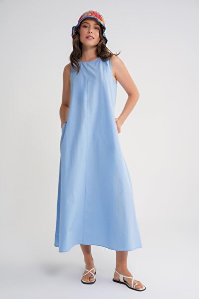 Hiccup Mixray loose-fit maxi dress with button closure and pockets