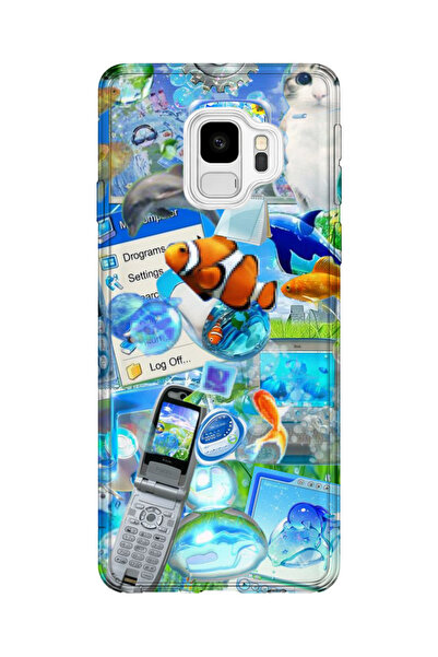 lelia حافظة هاتف شفافة مطبوعة متوافقة مع هاتف سامسونج جالاكسي S9 |   مجموعة A...