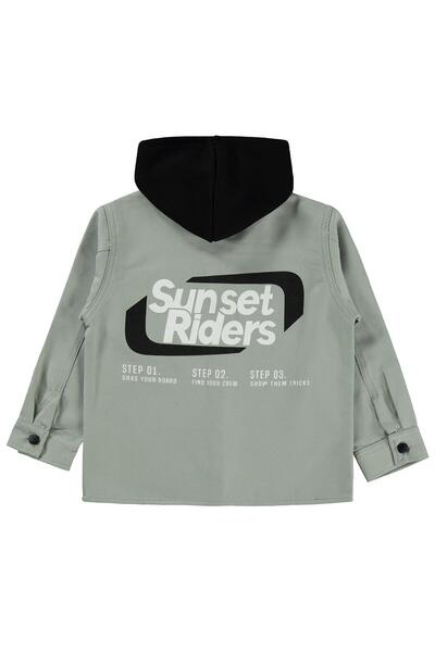 Civil Boys Double Pocket Hooded Shirt for 6-9 Years Old - Khaki 8-9 Years Old