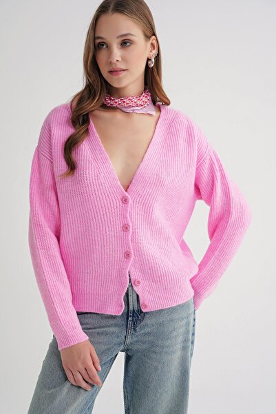 Hiccup Mixray textured V-neck button cardigan