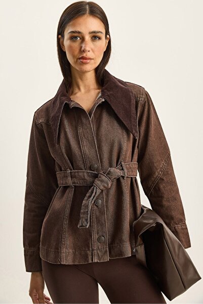 Hiccup LUCCI thick Denim jacket with bow and button closure