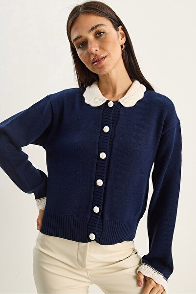 Hiccup LUCCI chunky rib knit cardigan with button closure