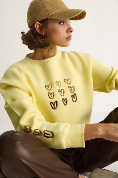 Hiccup LUCCI Embroidered Crew Neck Cotton Sweatshirt