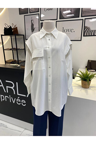 Parla Prive 2K TAŞLI EKRU GÖMLEK