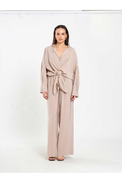 Coral قميص بتفاصيل مشبك 080775 حجري