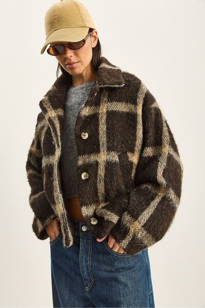 Hiccup LUCCI oversized jacket with Checked pattern