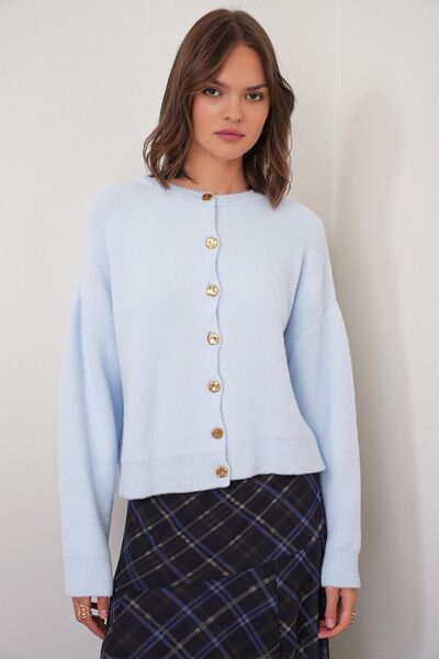 Hiccup Mixray ribbed knitted cardigan with buttons