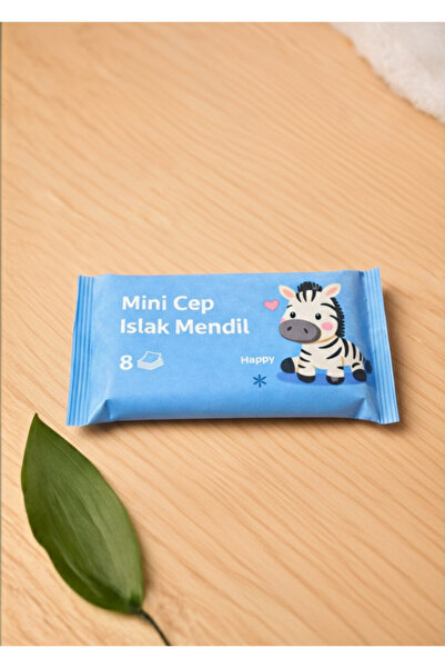 OMAC 1 Adet Mini Cep Islak Mendil Kokusuz Temizlik Bezi 1 Paket Çocuk Okul Ça...