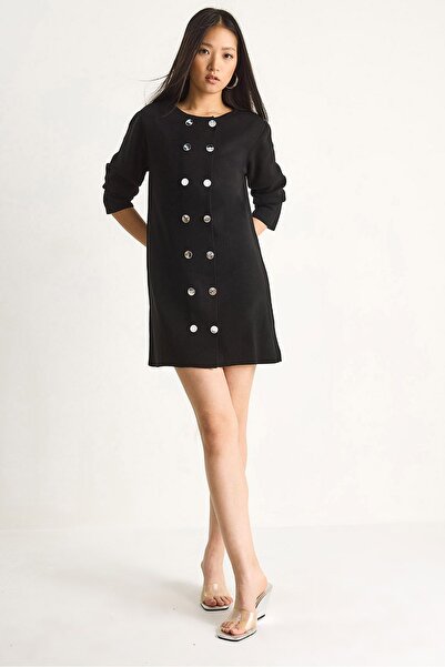 Hiccup LUCCI Knit Mini Dress with Buttoned