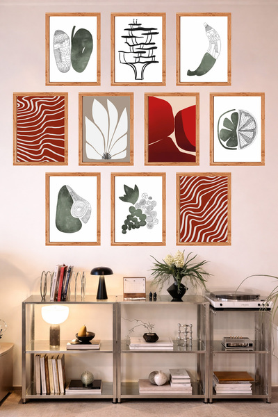 UNT Bucătărie cu aspect de cadru, 10 piese |   Modern |   Set de pictură cu a...