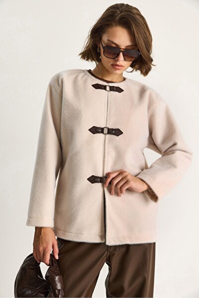 Hiccup Textured Gabardine coat with buttons and jacket collar LUCCI