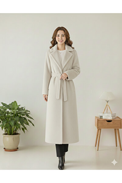 bellura Belt-Tied Lined Pocketed Coat
