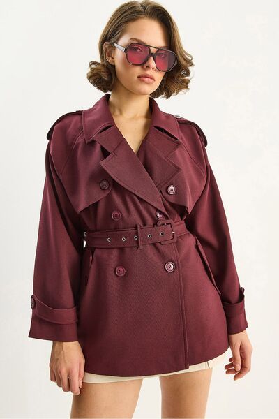 Hiccup LUCCI Cotton blend midi trench coat with button closure