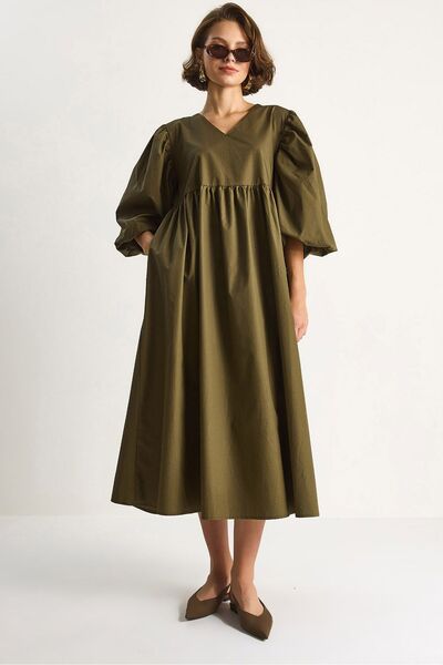 Hiccup LUCCI V-Neck A-Form Midi Dress