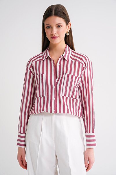 Hiccup Mixray Striped Poplin shirt with Functional Pocket