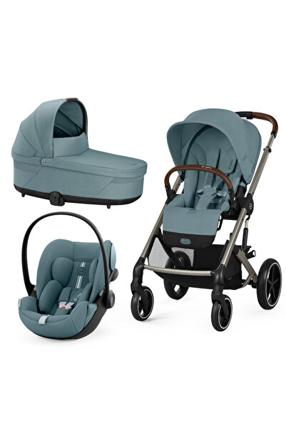 Cybex Gold Cărucior Cybex Balios S Lux 3-în-1 Taupe/Stormy Blue cu scaun auto...
