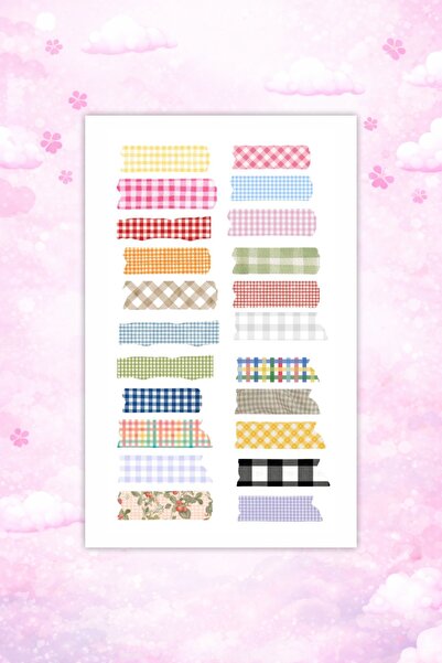 LABELOVE 54 Adet Washi Tape Sticker Seti – Renkli Desenli Bant Etiket Koleksiyonu – Planner, Ajanda & Defter