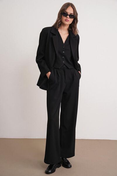 Hiccup Mixray Pleated Palazzo Pants with Pocketed