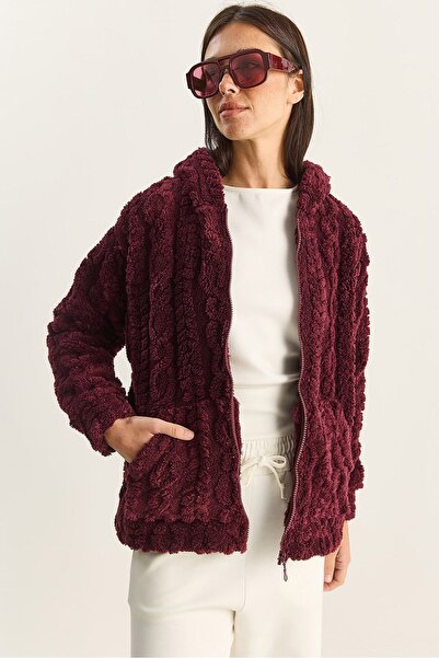 Hiccup Textured knitted cardigan with Hooded and zipper LUCCI