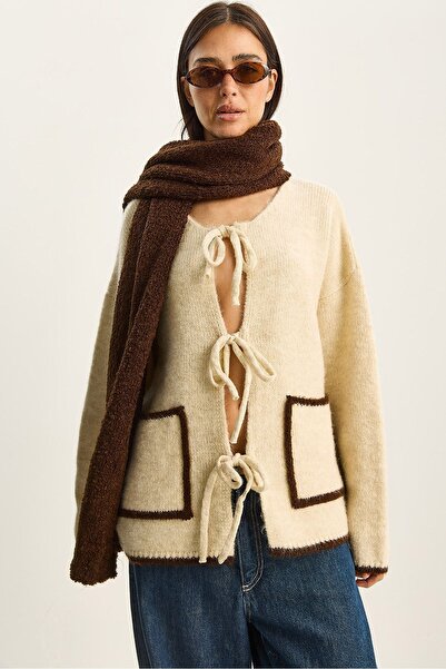 Hiccup LUCCI Oversized Knit Cardigan with Tie Closure