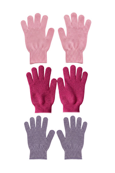 ribac 3 Pairs of Bath Scrub Exfoliating Gloves – Body Scrub Shower Gloves (Pi...