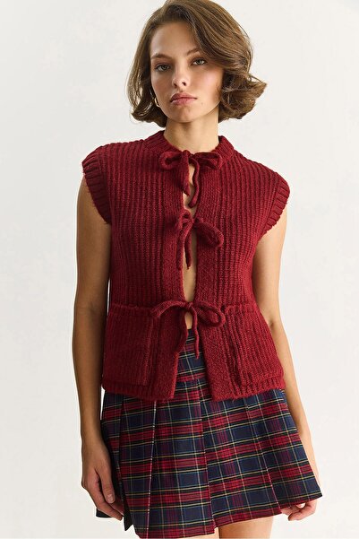 Hiccup LUCCI knitted textured Vest with knot closure