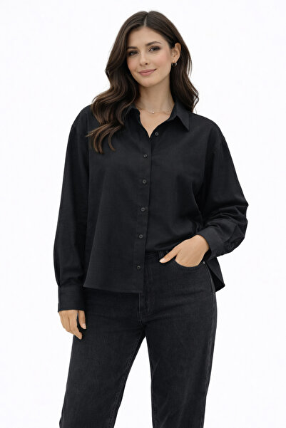 kikiriktekstil 10966 Women's 100% Cotton Regular Fit Pleated Back Shirt