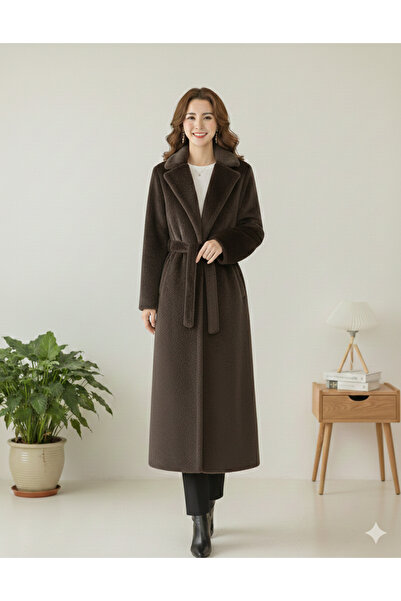 bellura Belt-Tied Lined Pocketed Coat