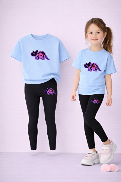 LORVEX T-Shirt - Leggings Set for Girls 100% Cotton Small Dinosaur Printed – ...