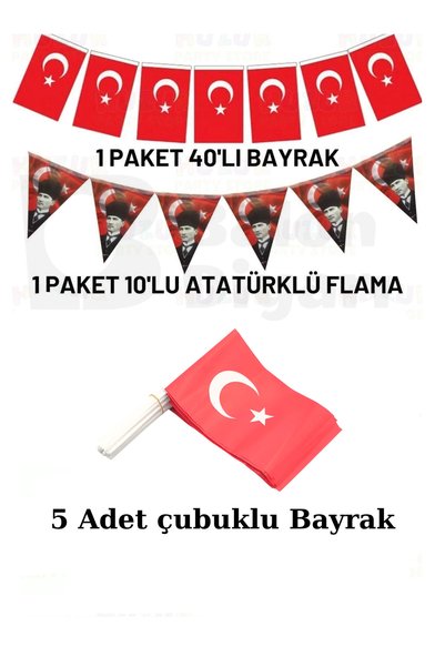 BALON DİYARI Milli Bayram 23 nisan Süsleme Paketi Bayrak Türk Bayrak Flama at...