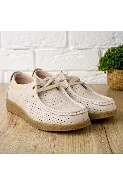 Matstar Mocasini ușori din piele perforată pentru femei, moi și respirabil, 1...