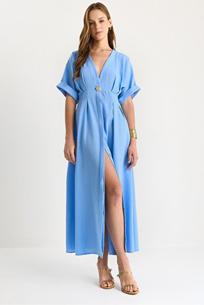 Hiccup Rochie midi cu decolteu în V și crăpătură