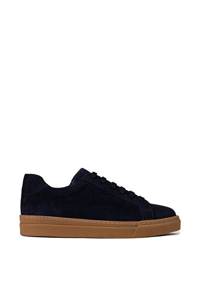 Deery Men's Genuine Suede Navy Blue Sneaker Shoes
