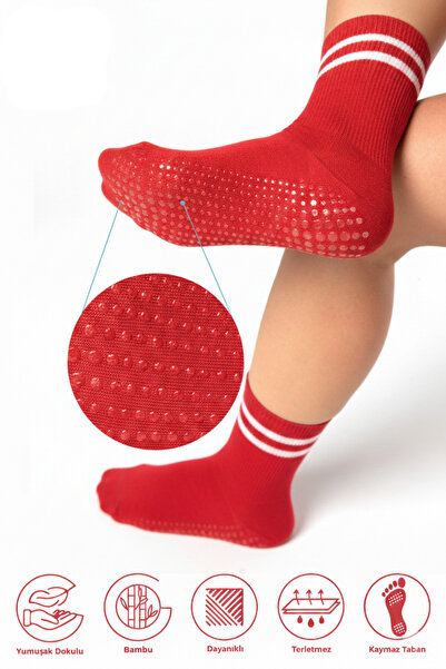 SAYSEZ Șosete de tenis pentru femei, cu talpă anti-alunecare din bambus, cu i...