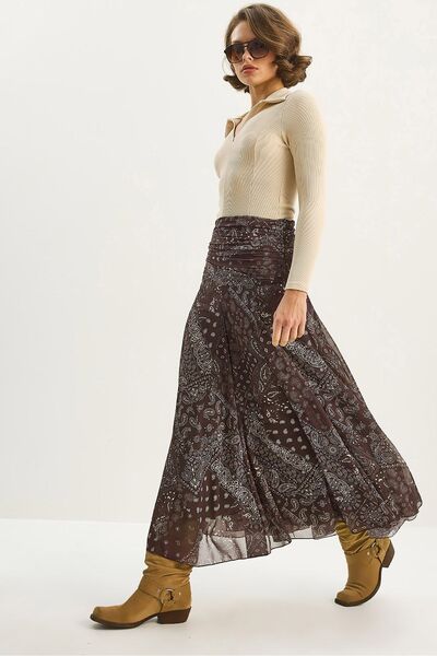 Hiccup LUCCI high-waisted Ethnic Patterned midi skirt