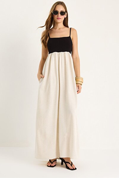 Hiccup LUCCI A-line midi dress with U-neck