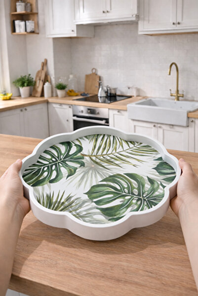 ZucciHome Akdeniz Esintisi Dekoratif Papatya Küçük Sunum Tepsisi | Daisy Bota...