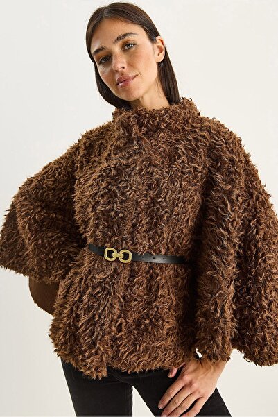 Hiccup LUCCI oversized plush coat with jacket collar